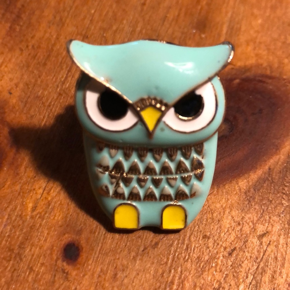 Owl ring and brown print ring